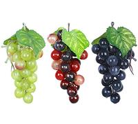 3 Piezas Decoración de plástico Uvas, Uvas Artificiales Simulación Uvas Realista Gran Manojo de Simulación Uvas de Frutas Artificiales Fruta de plástico Frutas de Realista Uvas para Bodas Interiores
