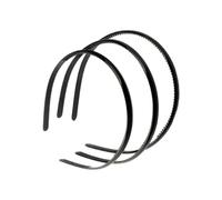 3 Piezas Diademas 8mm Negras Diademas de Pelo Diademas de Satén para Niña Mujer，Diadema en Diadema de Marco de Manualidades para Hombres Mujeres Accesorios de Pelo (Negro)