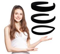 3 Piezas Diademas De Terciopelo Para Mujer, 1.5 cm 2cm 3cm Diademas Anchas, Diademas Para Mujer, Accesorios Para El Pelo Vintage, Sencillas Accesorios Pelo, Diademas Negras Para Mujeres y Niñas