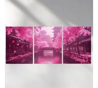 3 Piezas Diamond Painting árbol Diamond Painting Kit Completo Cuadrado Puente para Manualidades Kit de Pintura de Diamante Punto de Cruz para Decoracion Pared 30x45cm a-609