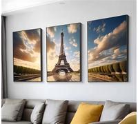 3 Piezas Diamond Painting Torre Eiffel Nube(2) Diamond Painting Adultos, DIY 5D Full Drill Punto de Cruz Cristal Pintura, Manualidades Adultos Kit, Decoracion Hogar, Regalo Mujer 45x65cm t9n-661