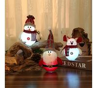 3 Piezas Elf on The Shelf Muñeco de Suecos LED, Adornos Navidad Casa, Muñecos de Navidad con Luces, Papa Noel Luz Muñeco de Nieve con Luces Kit, Decoración Navideña Arbol Interior Salon Moderno