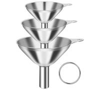 3 Piezas Embudo Cocina,Embudo Acero Inoxidable Filtro Aceite Cocina Embudos Para Cocina, botellas pequeñas como aceite, sal, azúcar, botellas de perfume