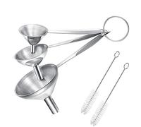 3 Piezas Embudo Cocina, Witbicg Embudo Acero Inoxidable Filtro Aceite Cocina Embudos Para Cocina, Viene Con 2 Cepillos De Limpieza Para Transferir Líquidos y Polvos (Pequeño + Grande)