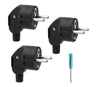 3 piezas Enchufe Schuko 250 V 16 A Clavija Enchufe Macho Enchufe Macho enchufe macho en ángulo Enchufe de Tierra Enchufe de Contacto Protector Enchufe Schuko para Exteriores IP20