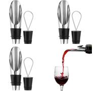 3 Piezas Escanciador de Vino con Vertedor Antigoteo, Tapón de Vino Reutilizable, Decantador Oxigenador de Vino, Tapones y Vertedores Acero Inoxidable para Vino, Ideal para Botella de Vino