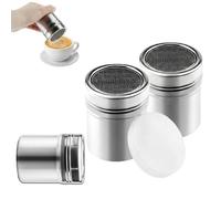 3 Piezas Espolvoreador de Azúcar Glas en Acero Inoxidable con Tapa, Espolvoreador de Cacao para Azúcar en Polvo, Harina, Sal, Cacao, Café, Chocolate