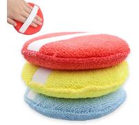 3 Piezas Esponja Pulir Coche,Aplicadoras de Cera de Coches para Coche en Microfibra para Lacas,Limpiadores de Pintura,Autopulido y Sellado de Lacas para Limpieza Magic Car Pad,Reutilizable y Lavable