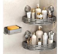 3 Piezas Estanteria Baño Organizador Estante Ducha Accesorios Sin Taladro Tornillos Jabonera Soporte Bathroom Organizer Decoracion Esquinera Hower Shelf Baldas Esta Estantería Jabonera Ventosas