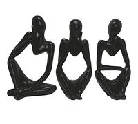 3 Piezas Estatua del Pensador, Estatua de Pensador Abstracto, Abstracto Escultura Decoración, Figura de Pensador Artístico, Estatuas para Decorar Apartamentos, Oficinas, Estanterías, Mesas (Negro)