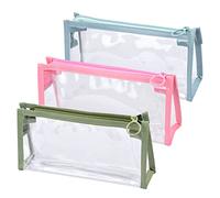 3 Piezas Estuche Transparente Impermeable de Colores Multifuncional Estuche de Lápices de Gran Capacidad Bolsa de lápiz Organizador de Papelería para Niñas Niños Adolescentes Estudiantes Adultos