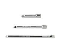 3 Piezas Extensiones para Carraca de 3/8 Pulgadas, Barras de Extensión 75 mm, 150 mm, 250 mm, Fabricadas en Acero Cromo Vanadio, para Espacios Estrechos y Mecánica General