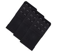 3 Piezas Extensor de Sujetador para Mujer 3 Ganchos 3 Filas Ropa Interior Elástica Extensor de Hebilla Correa de Extensión Accesorios para El Embarazo（Negro）