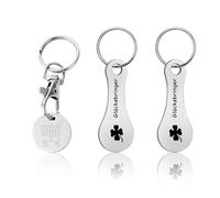 3 Piezas Fichas De Carrito De Compras, Llavero de Carrito de Compras Extraíble, Plata Carrito De La Compra De Acero Inoxidable Llave, Llave del Carro De La Compra para Carro de Supermercado