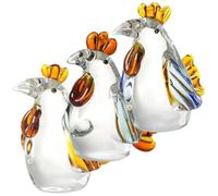 3 Piezas Figura de Ave de Vidrio Artístico para Escritorio y Salón | Estilo Chic y Delicado, Adorno de Mesa para Bar y Hogar, Pieza Artesanal Colorida