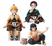 3 Piezas Figuras Kamado Tanjiro Hashibira Inosuke Agatsuma Zenitsu Figura Kimetsu No Yaiba PVC Anime Personaje Modelo Estatua Adornos Colección Regalos