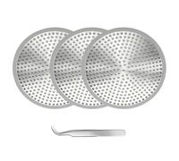 3 Piezas Filtro Desagüe Ducha de 12 cm Rejilla de Acero Inoxidable con Borde de Silicona, Tapón Atrapa Pelos para Baño, Ducha, Lavabo y Cocina, Filtro Desagüe Antibloqueo