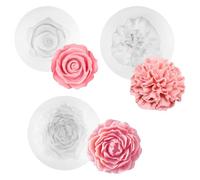 3 Piezas Forma de Vela de Flor Creatividad, Moldes de Silicona para Velas con Forma de Rosas, Claveles, Peonías, 3D Rosa Peonía Moldes de Flores para Velas, Molde Vela Flores, para Pasteles, Jabón