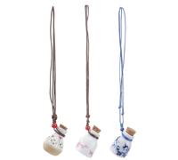 3 Piezas Frasco Deseos de Cerámica con Corcho, Estilo Vintage | Frasco Vacío Decorativo, para Perfumes y Mesa, Adecuado para Manualistas y Joyeros, con Tapón Incluido Estilo Aleatorio