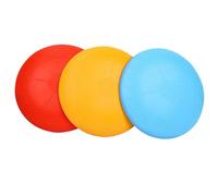 3 Piezas Frisbee para Perros, Disco Volador para Perros Medianos y Grandes, Juguete para Perros de Silicona Resistente, Impermeable y Flotante, Juguete Interactivo para Exterior, Rojo Naranja Azul