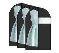 3 Piezas Fundas de Ropa 60 x 100 cm Protector de Ropa Transpirable Colgante Funda Antipolvo Plegable con Cremallera Bolsa Guardar Ropa Antipolvo Impermeable con Humedad, para Trajes,Vestidos,Camisas