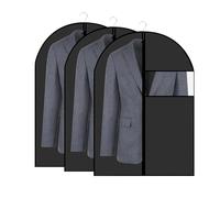 3 Piezas Fundas de Ropa 60 x 80 cm Protector de Ropa Transpirable Colgante Funda Antipolvo Plegable con Cremallera Bolsa Guardar Ropa Antipolvo Impermeable con Humedad, para Trajes,Vestidos,Camisas