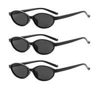 3 Piezas Gafas de Sol Ovaladas para Mujer y Hombre, Oculos de Sol Años 90