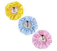 3 Piezas Gorro de Dormir Satén Azul Cordón Ajustable