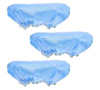 3 Piezas Gorro de Ducha de Doble Capa Peva Azul, Reutilizable | Poliéster Peva, Lavable y Anti Manchas, para Desmaquillar y Limpieza Facial