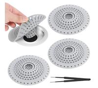 3 piezas gris de silicona colador de desagüe