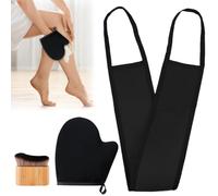 3 Piezas Guante Autobronceador Corporal, 3 en 1 Manopla Autobronceador, Guante Aplicador Autobronceadora, Aplicador de Bronceado con Guantes Exfoliante para Crema y Autobronceadora Cuerpo (Negro)