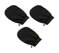 3 Piezas Guantes Exfoliantes de Ducha Negros, de Rayón para Adultos | Exfoliación Profunda, Uso en Spa Doméstico, Ayuda Queratosis Pilar, Aptos para Autobronceado