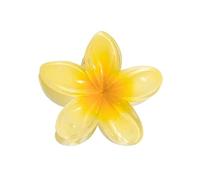 3 piezas hermosas y modernas de tamaño grande de 8 cm, flor de plumeria de 13 cm, accesorio cuadrado mate para el cabello para mujer (amarillo limón)