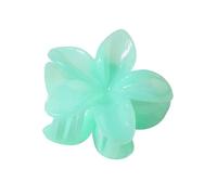 3 piezas hermosas y modernas de tamaño grande de 8 cm, flor de plumeria de 13 cm, pinza cuadrada mate, accesorios para el cabello para mujeres (verde gelatina)