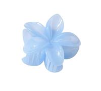 3 piezas hermosas y modernas de tamaño grande de 8 cm, flor de plumeria de 13 cm, pinza cuadrada mate, accesorios para el cabello para mujeres (azul gelatina)