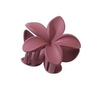 3 piezas hermosas y modernas de tamaño grande de 8 cm, flor de plumeria de 13 cm, pinza cuadrada mate, accesorios para el cabello para mujer (rojo vino esmerilado)