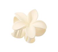 3 piezas hermosas y modernas de tamaño grande de 8 cm, flor de plumeria de 13 cm, pinza cuadrada mate, accesorios para el cabello para mujer (blanco esmerilado)