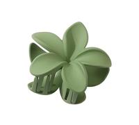 3 piezas hermosas y modernas de tamaño grande de 8 cm, flor de plumeria de 13 cm, pinza cuadrada mate, accesorios para el cabello para mujer (verde esmerilado)