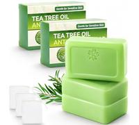 3 Piezas Jabón de Árbol de Té - Jabón Purificante Facial y Corporal para Piel con Imperfecciones - Limpieza Profunda, Control de Grasa y Aroma Refrescante