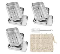 3 Piezas Jabonera de Aluminio,Jabonera De Viaje, Jaboneras de Viaje con Tapa, Caja de Jabón de Viaje Sólida, Caja de Jabón Impermeable Portátil, para el Hogar y el Viaje