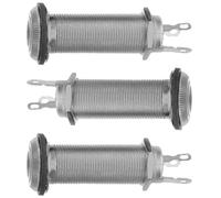 3 Piezas Jack de Salida Roscado Largo de 6, 35mm con 3 Pines | Metal Plata, Ajuste Ergonómico y Cambios Rápidos, Eléctrico y Guitarra Eléctrica