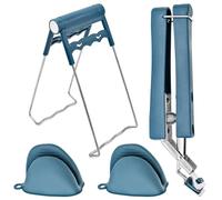 3 Piezas Juego de Pinzas Cocina, Levantador de Pinzas Inoxidables Guantes Protectores de Silicona para Cocinas Familiares