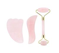 3 Piezas/Juego Doble Final Juego de Masajeador y Rodillo de Cuarzo Natural de Jade de Cuarzo Herramientas de Masaje Corporal y Facial