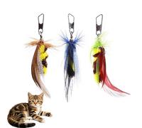 3 Piezas Juguete de Plumas, Juguetes de Plumas para Gatos, Juguete Pluma de Gato Interactivo, Juguetes de Recambio de Pluma de Gato, Fomentar la Actividad Física (No Incluye la Caña de Pescar)