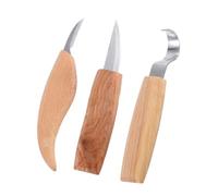 3 Piezas Kit Cuchillo Cincel de Acero Inoxidable | Juego de Formones y Cinceles, Mango Ergonómico, Alta Dureza, para Cucharas y Carpintería Manual