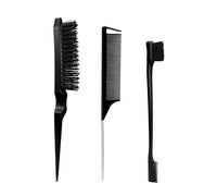 3 Piezas Kit Peine Peinar Cabello,Cepillo de Pelo Esponjoso de,Cepillo de Borde de Boble Cara,Peine de Cola de Rata de Peluqueria Profesional para Salones y Peluquerías