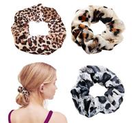3 Piezas Lazos Para El Pelo Con Estampado De Leopardo Soportes Elásticos Para Cola De Caballo Cuerda Para El Pelo Con Estampado De Leopardo De Terciopelo Coleteros Suaves Anillo