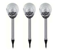 3 Piezas LED Lámpara Redonda Blanco Solar de Vías, Caminos Jardín Decoración