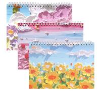 3 Piezas Libro de Pegatinas en Blanco, A5 Libro de Calcomanías en Blanco, álbum de Calcomanías Reutilizable, Cubierta Impermeable de Pintura al óleo Album de Colección de Pegatinas para Niños Adultos