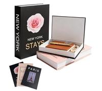 3 Piezas Libros Decorativos, Moda Libro Caja Decoracion, Interiores Moderno Nido Caja Libros Decorativos Falso, Cajas Falsas, Libro Decoracion Vintage, para el Hogar, Mesa Baja, Oficina, Modelo A